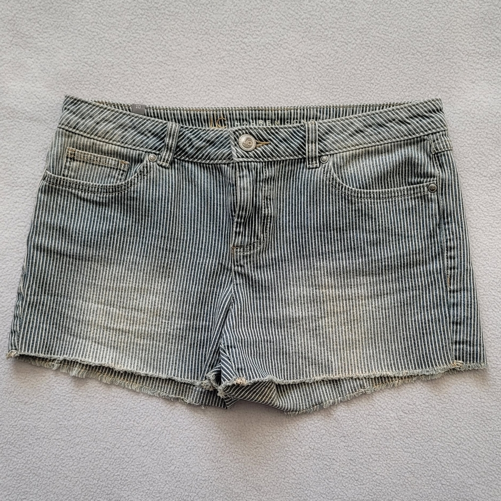 Striped denim shorts sz 10